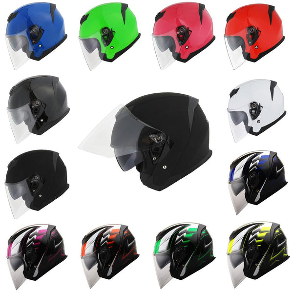 1Storm Motorcycle Open Face Helmet Scooter ClassicL Knight Bike