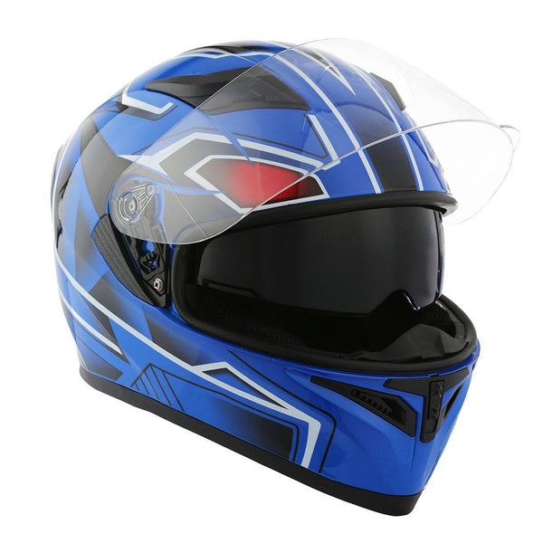 1Storm Motorcycle Modular Full Face Flip up Dual Visor Helmet + Spoiler +  Motorcycle Bluetooth Headset: HJK316