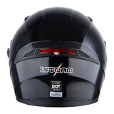 1Storm Motorcycle Street Bike Dual Visor/Sun Visor Full Face Helmet Mechanic with LED Tail Light: LED_HJK316