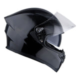 1Storm Motorcycle Street Bike Dual Visor/Sun Visor Full Face Helmet Mechanic with LED Tail Light: LED_HJK316