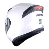 1Storm Motorcycle Street Bike Dual Visor/Sun Visor Full Face Helmet Mechanic with LED Tail Light: LED_HJK316