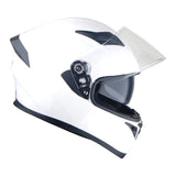 1Storm Motorcycle Street Bike Dual Visor/Sun Visor Full Face Helmet Mechanic with LED Tail Light: LED_HJK316