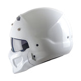 1Storm Motorcycle Full Face Helmet Open Face Helmet with Smoked Shield (Detachable Visor & Face Mask): HKY881S-E