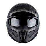 1Storm Motorcycle Full Face Helmet Open Face Helmet with Smoked Shield (Detachable Visor & Face Mask): HKY881S-E